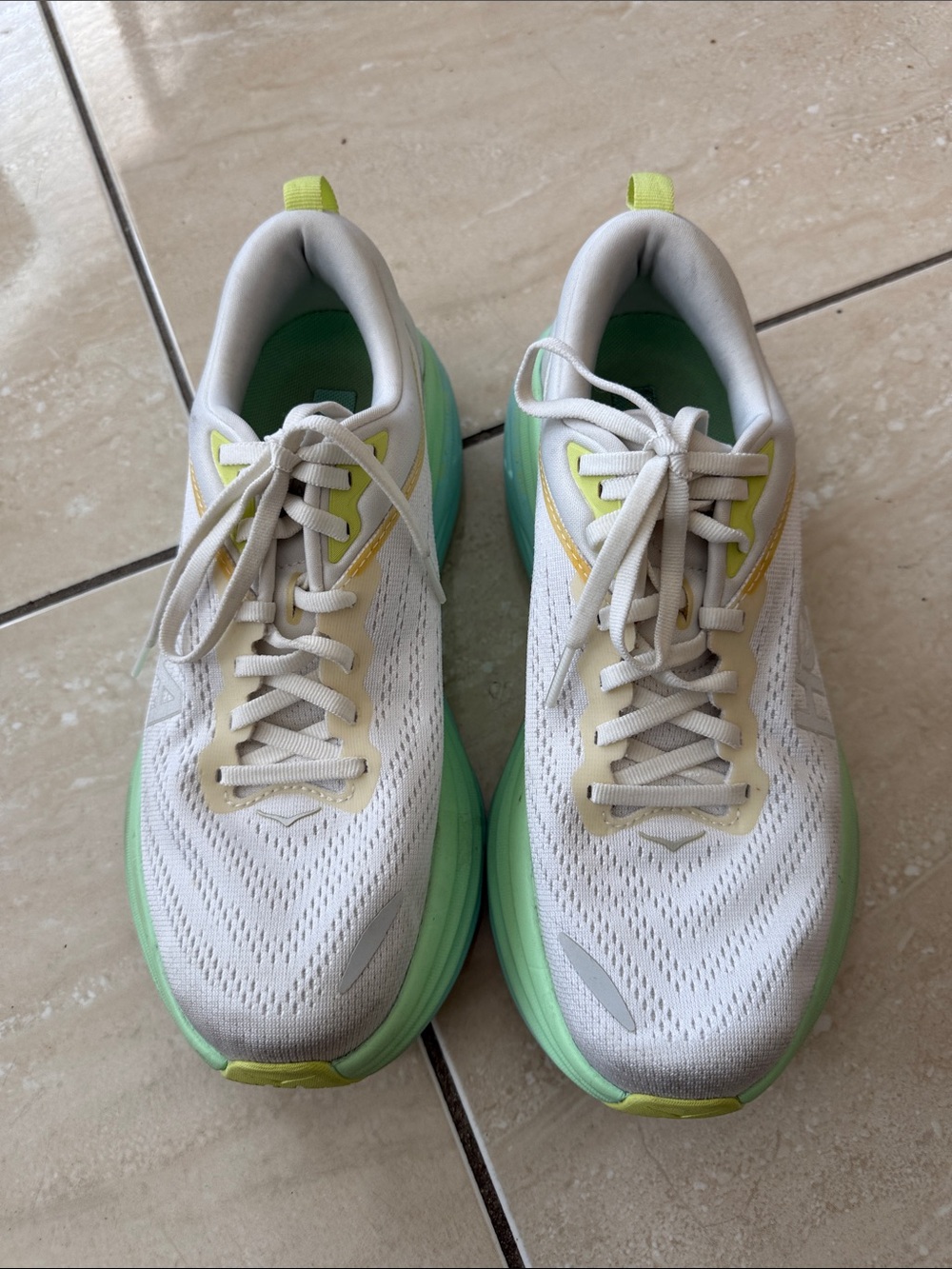 Hoka One One Bondi 8 Blanc De Blanc Sunlit Ocean Women's Running Shoe White Sz 8 - Picture 3 of 12